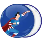 Superhero badge button