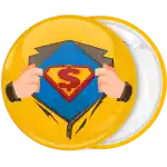 Superman dollar yellow badge button