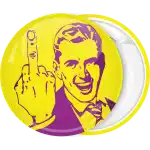 Middle Finger Retro Button
