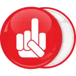 Middle Finger badge button