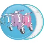 Vespa Retro blue badge button