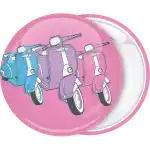 Vespa Retro pink badge button