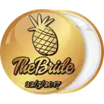 Gold Bachelorette badge button pineapple The Bride