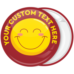 Κονκάρδα κίτρινο Smiley με κείμενο περιμετρικά