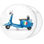 Blue vespa scooter Roma pin badge button
