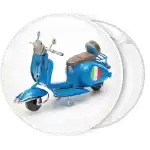 Blue vespa scooter Roma pin badge button