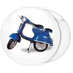 Blue vespa scooter pin badge button