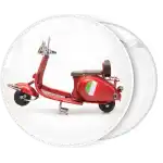 Red vespa scooter Roma pin badge button