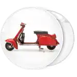Red vespa scooter pin badge button