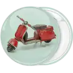 Red vespa scooter pin badge button