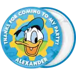 Donald Duck face pin badge button