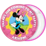 Minnie Mouse blue dress badge button