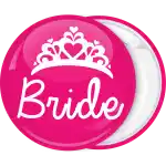 Bride queen crown pin badge button