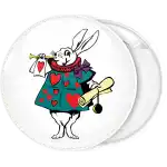 White Rabbit Courtier Hearts green pin badge button
