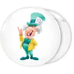 Mad Hatter pin badge button