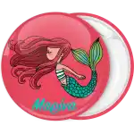 Mermaid pin badge button