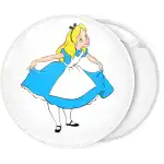 Alice in Wonderland curtsy pin badge button