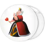 Queen of Hearts pin badge button