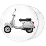 White vespa PX 150 pin badge button