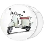 White vespa pin badge button