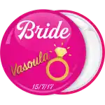 Pink Bachelorette badge button The Bride Ring