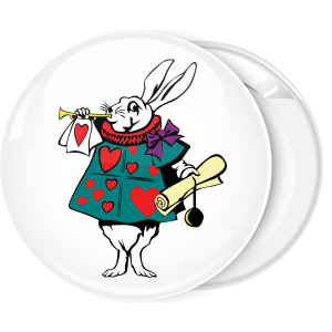 Κονκάρδα White Rabbit courtier hearts πράσινο Αλίκη στη χώρα των θαυμάτων