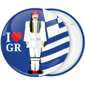 Κονκάρδα Τσολιάς και Ελληνική σημαία