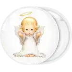 Angel hug pin badge button