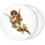 Angel harp pin badge button