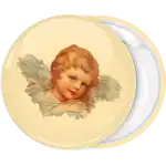 Vintage angel boy pin badge button