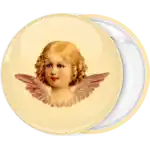 Vintage angel girl pin badge button