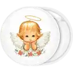 Vintage little angel badge button