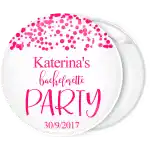Bachelorette party Team pink polka dots pin badge button