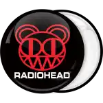Radiohead black pin badge button