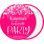 Bachelorette party Team white polka dots pin badge button