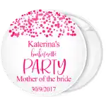 Bachelorette party Team mother of the bride white pin badge button