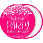 Bachelorette party Team white polka dots pin badge button