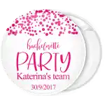 Bachelorette party Team white polka dots pin badge button
