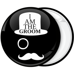 Κονκάρδα I am the  Groom Hat Moustache