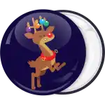 Reindeer xmas badge button
