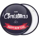 Merry Christmas simple wish  pin badge button