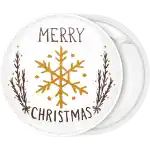 Merry Christmas snowflake pin badge button