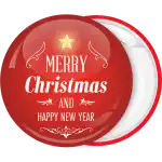 Merry Christmas star pin badge button