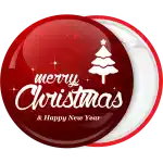 Merry Christmas red lights pin badge button