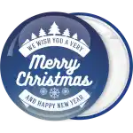 Merry Christmas sky blue pin badge button