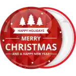 Happy Holidays snow time pin badge button