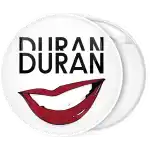 Duran Duran mouth white pin badge button