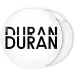 Duran Duran white pin badge button