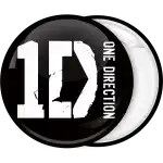 One Direction black pin badge button