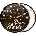 Team Bride lights pin badge button